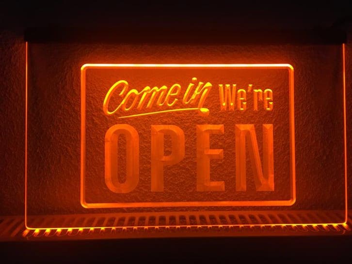OPEN neon bord lamp LED verlichting reclame lichtbak #21 COM, Maison & Meubles, Lampes | Autre, Envoi