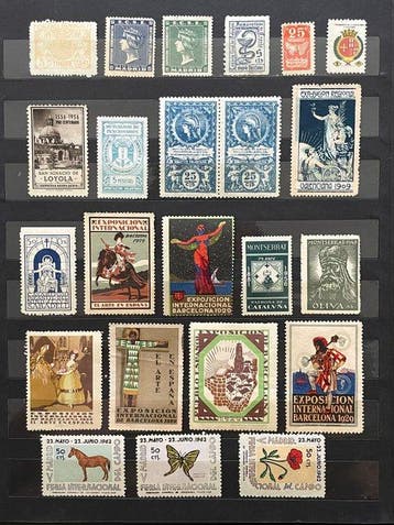 Espagne - Enjeux locaux 1909 - Très intéressante collection