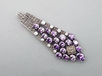 Argent, Grand Art Déco - Broche - + Markasieten.