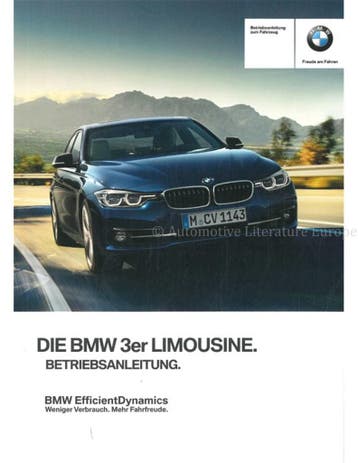 2016 BMW 3 SERIE SEDAN INSTRUCTIEBOEKJE DUITS