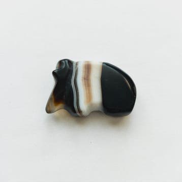 tibétain/birman Agate bandée Talisman en perles déléphant -