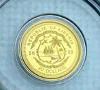 Liberia. 20 Dollars Die Sieben Raben , raro , Oro 1/100 Oz