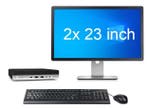 HP ProDesk 600 G5 Mini i5 9e Gen + 2x 23 FULL HD Monitor +, Ophalen of Verzenden