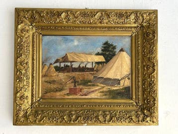 Scuola dei Macchiaioli (XIX) - Bivacco o Scorcio Rurale