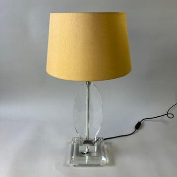 Lamp - Luxe mid-century - Glazen lampenvoet met goud, Antiek en Kunst