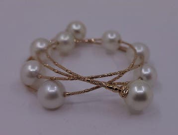 Armband - 18 karaat Roségoud, 10x11 mm ronde Australische, Nieuw