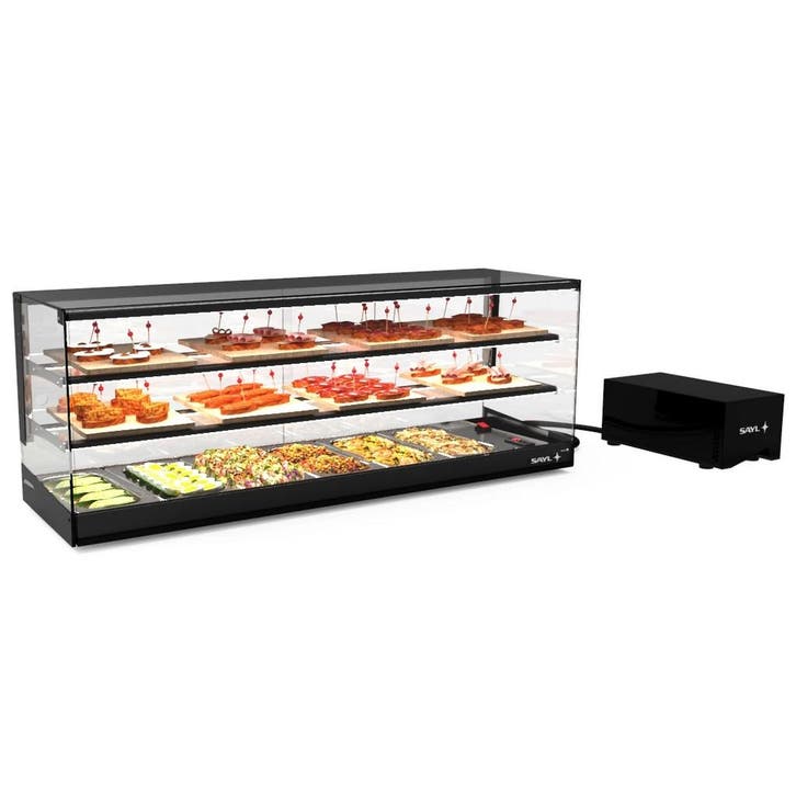 Tapasvitrine | LOGIC | Zwart | 6x 1/3 GN | +2°C/+6°C |, Zakelijke goederen, Horeca | Keukenapparatuur, Nieuw in verpakking, Verzenden