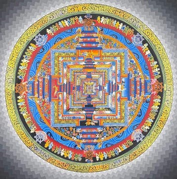 Purna Lama - Gold Kalachakra Mandala | Handpainted