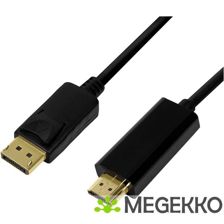 LogiLink CV0129 DisplayPort kabel 5 m HDMI Zwart, Computers en Software, Pc- en Netwerkkabels, Nieuw, Verzenden