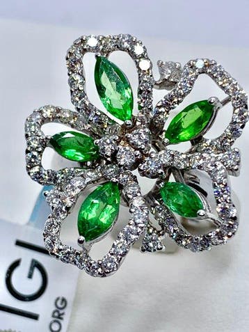Bague tendance - 18 carats Or blanc - 3.10ct. tw. Diamant, Bijoux, Sacs & Beauté