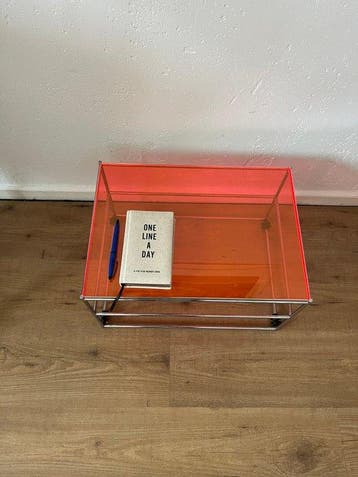 Bijzettafel - Acryl, Roestvrij staal - Upcycled salontafel