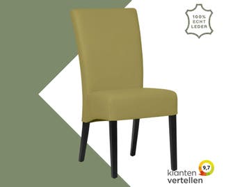 Leren eetkamerstoel Just - Toledo Mustard (mosterd) - Poten, Huis en Inrichting, Overige kleuren, Bohemian, Eigentijds, Klassiek, Retro, Romantisch, Scandinavisch