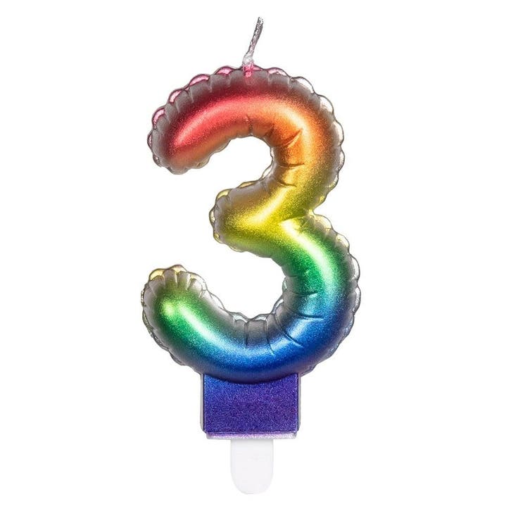 Regenboog Kaars 3 Jaar 8cm, Hobby & Loisirs créatifs, Articles de fête, Envoi