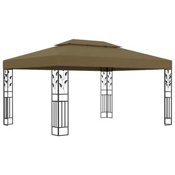 vidaXL Prieel met dubbel dak 180 g/m² 3x4 m taupe, Verzenden, Nieuw