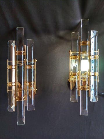 Lampe murale (2) - Cristal, Métal, Antiquités & Art