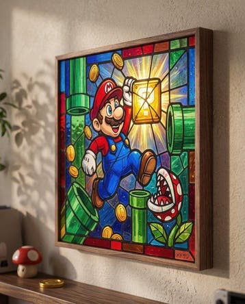 MEDSAN - Stained Glass Mario () - UNIQUE WORK