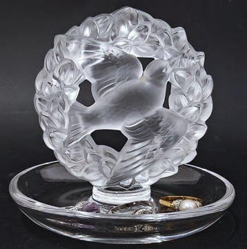 Lalique - Boîte à bijoux - Mésange - Cristal