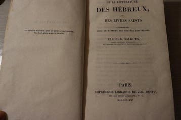J.-B. Salgues - De la littérature des Hébreux, ou des livres