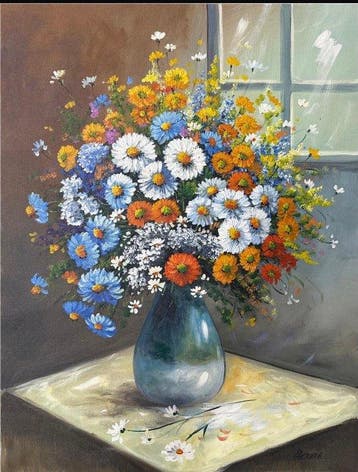 Le Van Ha (1972) - Symphonie de Marguerites 80 60 cm