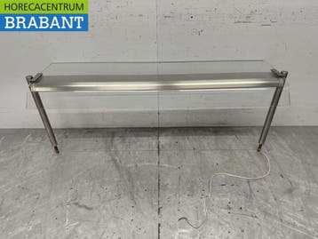 RVS Glazen bovenbouw met verlichting 154 cm Horeca, Ophalen of Verzenden, Nieuw in verpakking