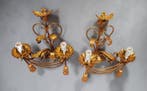 Wandkandelaar (2) - Metaal, Verguld - Firenze (Italië) jaren