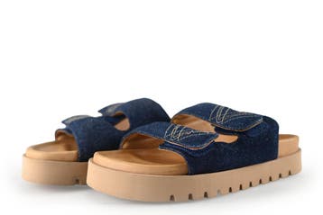 VIA VAI Slippers in maat 37 Blauw, Kleding | Dames, Schoenen, Slippers, Zo goed als nieuw, VIA VAI, Verzenden