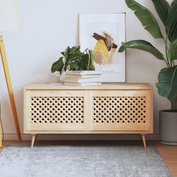 vidaXL Kastdeuren met latwerk 2 st 59,5x39,5 cm massief, Verzenden, Nieuw