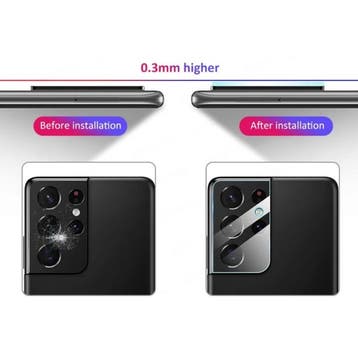 3-Pack Samsung Galaxy S21 Tempered Glass Camera Lens Cover -, Verzenden
