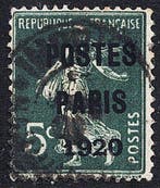France 1920/1921 - lot Préoblitérés 5 cts vert Semeuse & 15