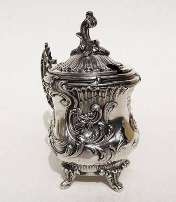 French 950 Silver Mustard/Caviar Pot - Alix Agenot, Paris