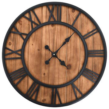 vidaXL Wandklok vintage-stijl quartz-mechanisme XXL 60 cm, Huis en Inrichting, Woonaccessoires | Klokken, Verzenden, Nieuw