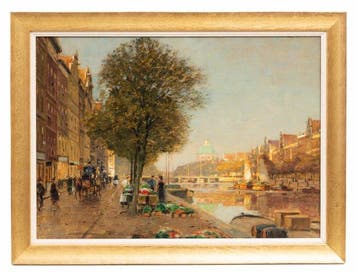 Heinrich Hermanns (1862-1942) - Bloemenmarkt Singel