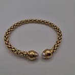 Bracelet - 14 carats Or jaune Perle - Bracelet lotus ouvert