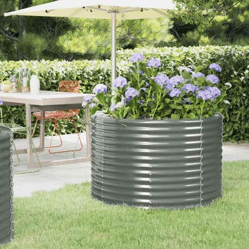 vidaXL Plantenbak 100x100x68 cm gegalvaniseerd staal grijs, Verzenden, Nieuw