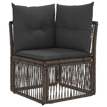 vidaXL Hoeksofa eenheid Grijs poly rattan, Verzenden, Nieuw