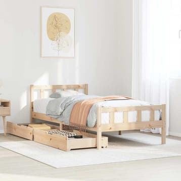 vidaXL Bedframe zonder matras massief grenenhout 90x190 cm, Verzenden, Nieuw
