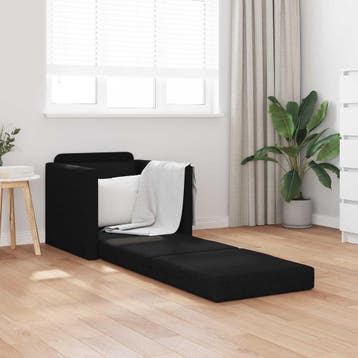 vidaXL Slaapbank / zetel Zwart 74 x 77 x 81 cm Stof, Verzenden