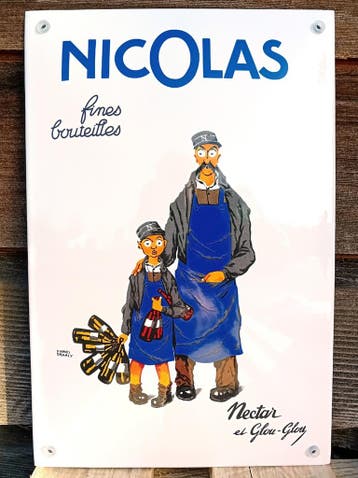 Emaille bord Nicolas Netar et Glou-Glou, Verzamelen, Merken en Reclamevoorwerpen, Verzenden, Nieuw