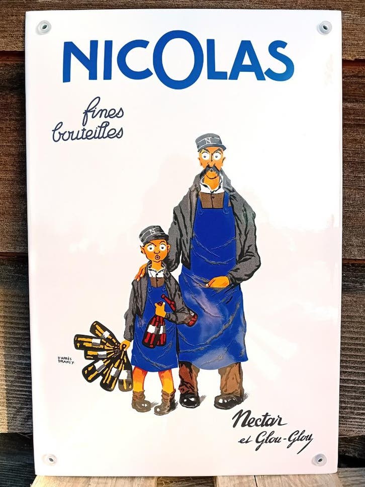 Emaille bord Nicolas Netar et Glou-Glou, Collections, Marques & Objets publicitaires, Envoi