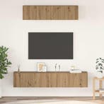 vidaXL Tv-meubelset Wandgemonteerd 4 pcs Artisan Eiken, Huis en Inrichting, Verzenden, Nieuw