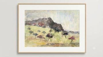 Franse school (XX) - Vintage Landscape Watercolor/Painting –, Antiquités & Art