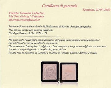 Italiaanse oude staten - Modena 1852/1859 - 15 cent Bruno -, Gestempeld