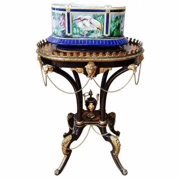 Creil et Montereau - Jardinière (2) - Brons, Hout, Keramiek, Antiek en Kunst