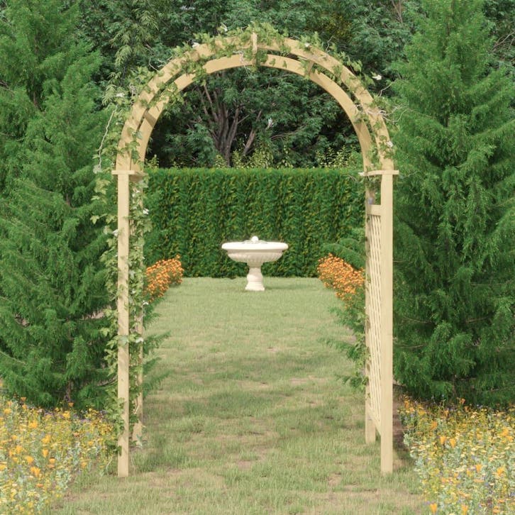 vidaXL Boog met latwerk 141x97x243 cm geïmpregneerd massief, Jardin & Terrasse, Poteaux, Poutres & Planches, Envoi