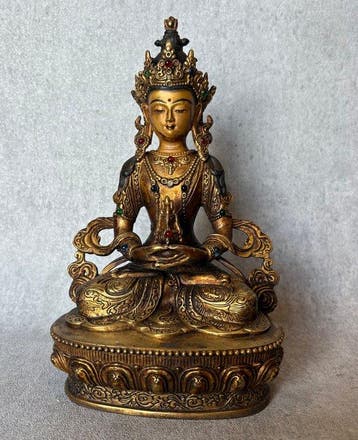 Amitayus Boeddha - Bronze - Asie (Sans prix de réserve), Antiek en Kunst