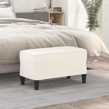 vidaXL Bankje 70x35x41 cm kunstleer crèmekleurig, Verzenden, Nieuw