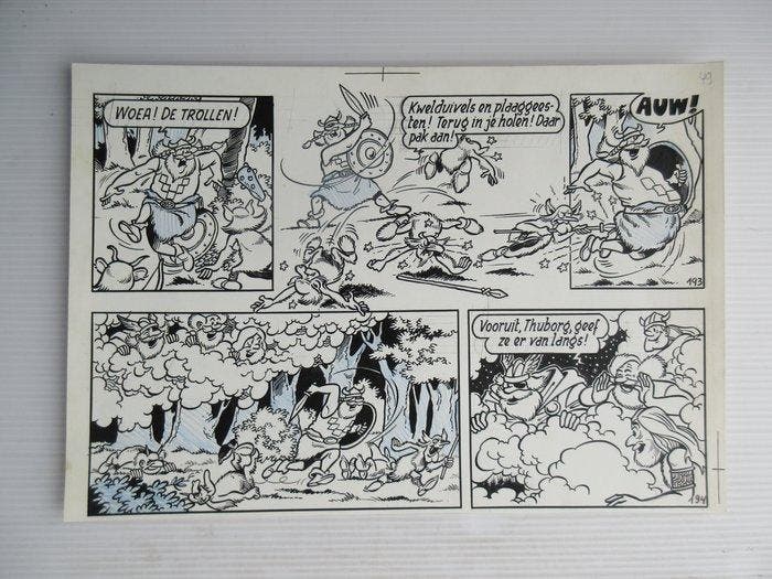 Paul Geerts - 1 Original page - Suske en Wiske - De vinnige, Boeken, Stripverhalen