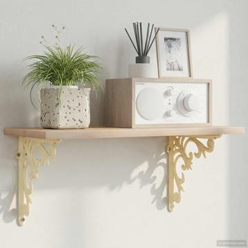 vidaXL Wandplankbeugels 2 st Antiek wit 21.5 x 21.5 x 3.5 cm, Verzenden