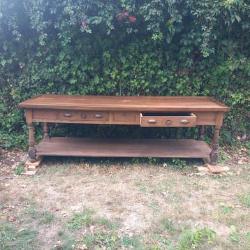 Table à colonnes - Noyer - Table sorti d atelier aut