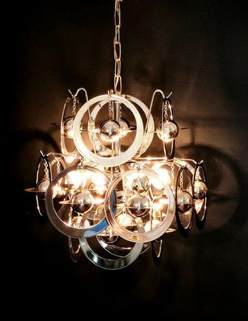 Plafondlamp - Chroom, Metaal, Plastic - Luster Modèle, Antiquités & Art